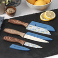 Kitchen Knife Set with Sheaths - Lemon Print