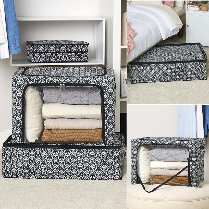 Damask Storage Bin for Bedroom or Closet