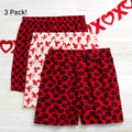 Valentine's Day Men's Boxer Set of 3 Red White Black