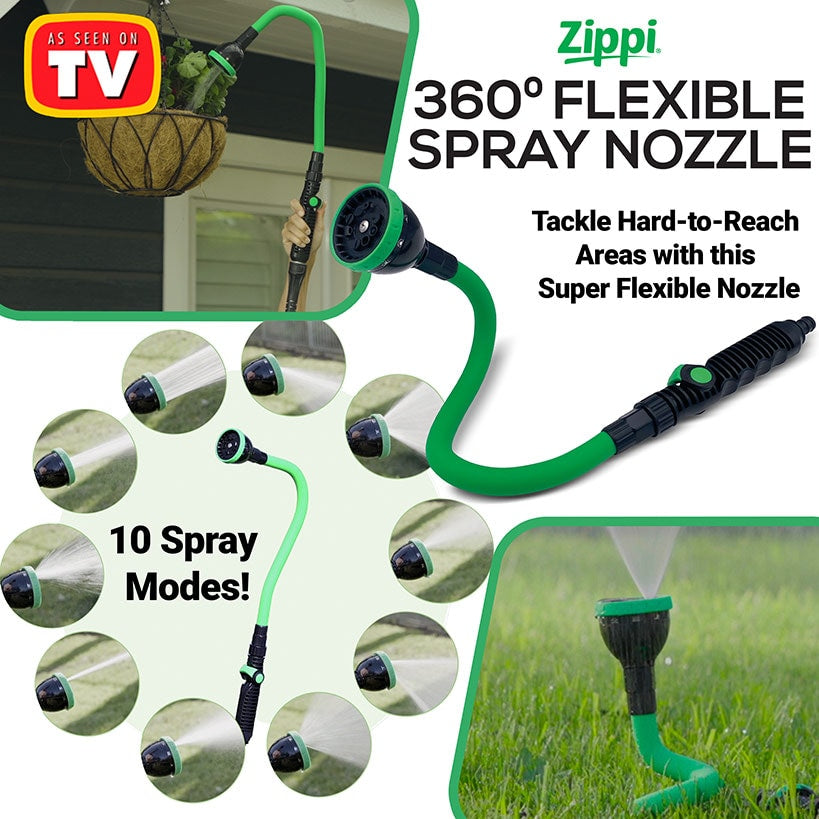 Zippi™ 360° Flexible Spray Nozzle with 10 Versatile Spray Modes