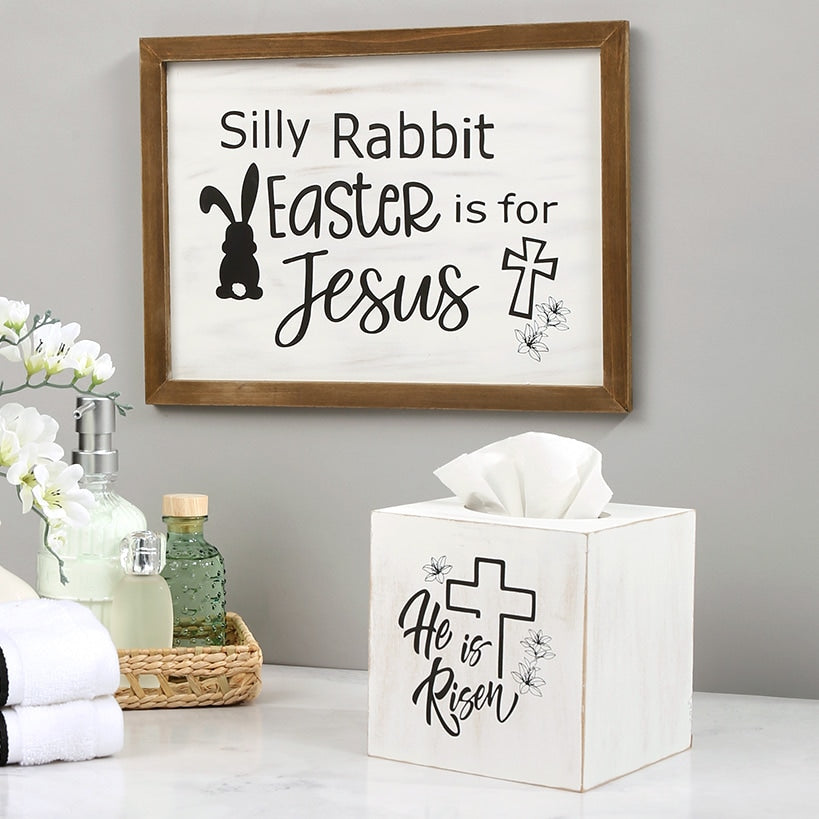 Easter Decor - Silly Rabbit Sign or Tissue Box Cover