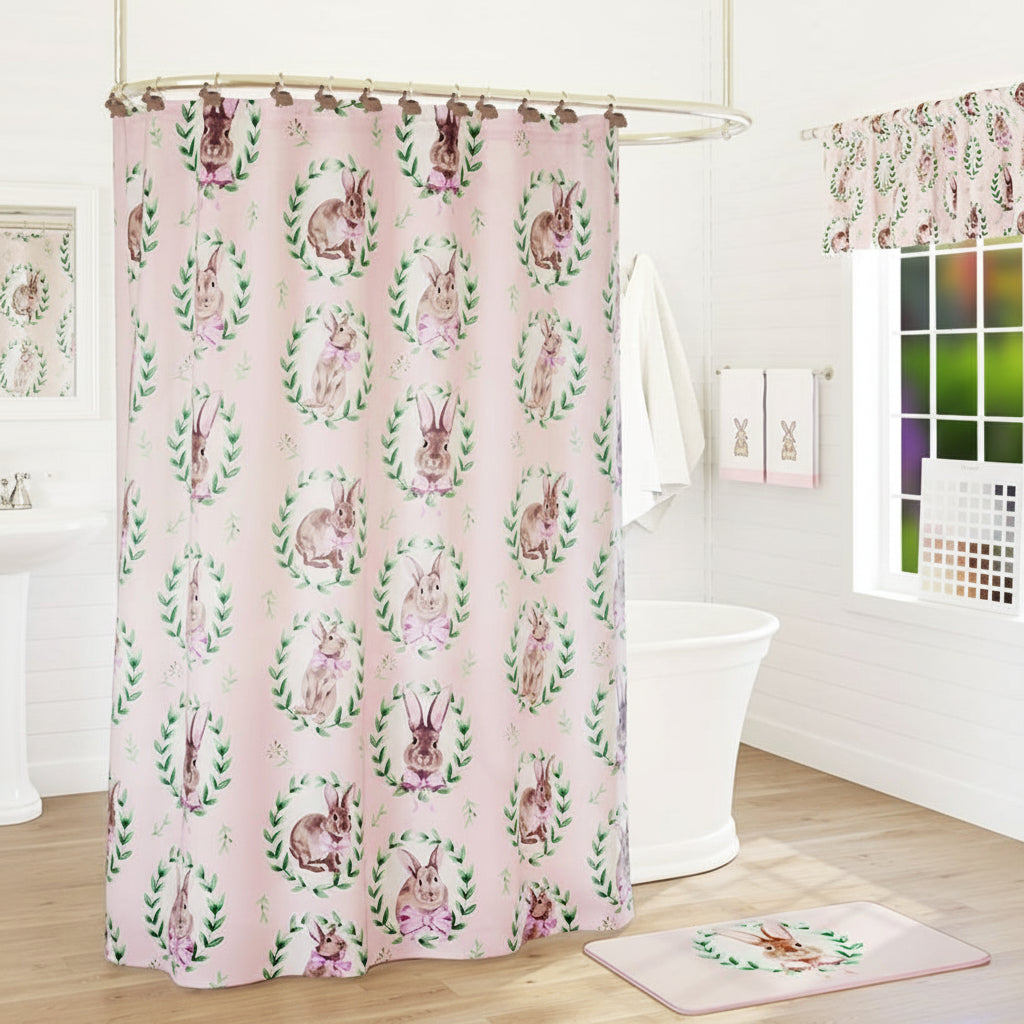 Bunnies and Bows Shower Curtain