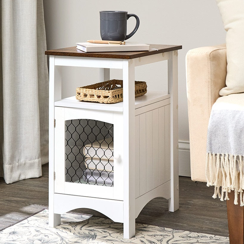 Rustic Two-Tone Side Table Y5078