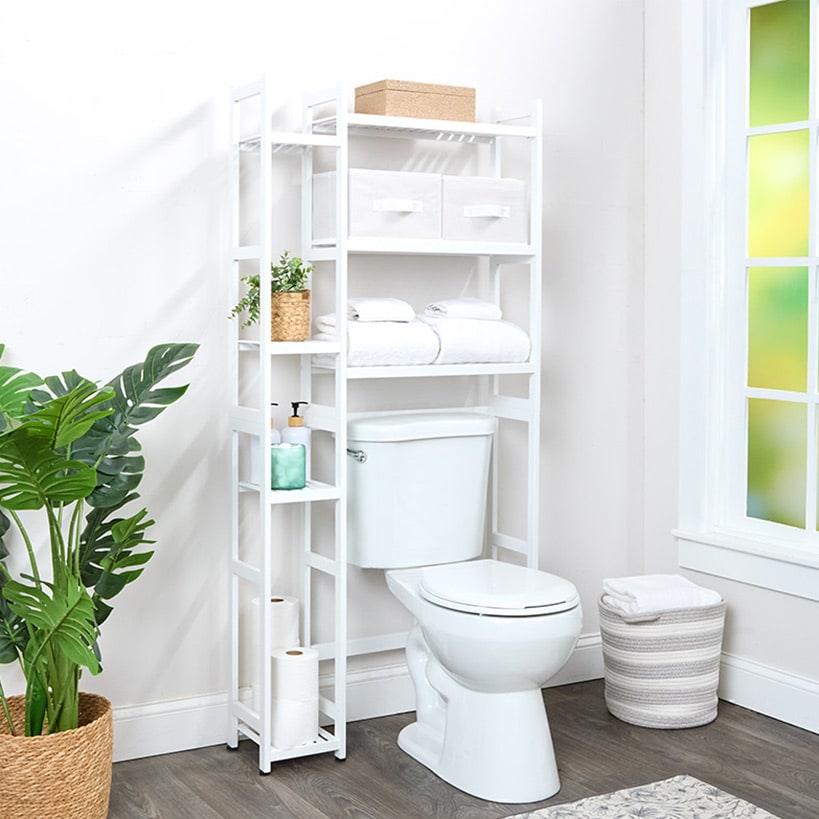 Over-the-Toilet Bathroom Storage Rack with 2 Baskets D906