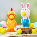 Easter Character Ball Popper Toy With 5 Foam Balls Bunny Or Chicken