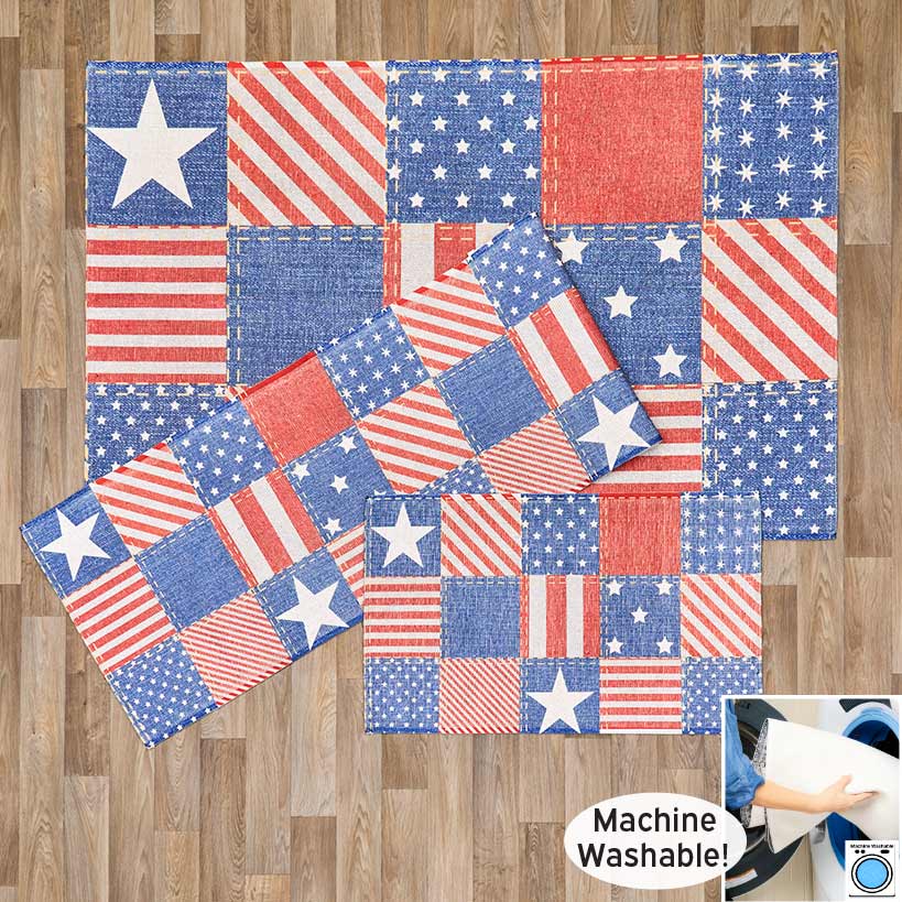 Stars & Stripes Washable Rugs or Runner