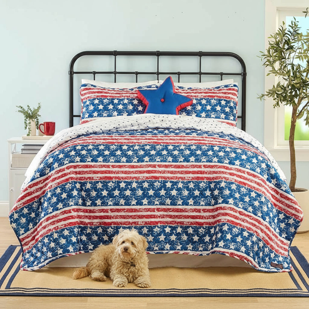 Stars and Stripes Reversible Quilt A959688