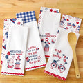 Americana Themed Kitchen Towels, Set of 2