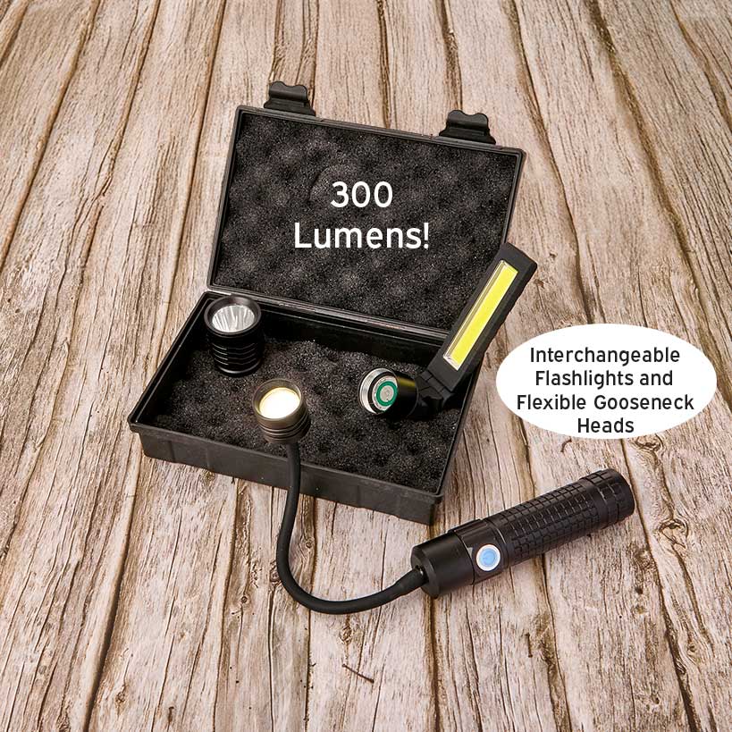 3-in-1 LED COB Flashlight, Magnetic, USB Rechargeable O249328