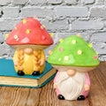 Ceramic Gnome Mushroom Accent Light with Batteries O929