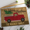 Personalized Christmas Truck Doormat