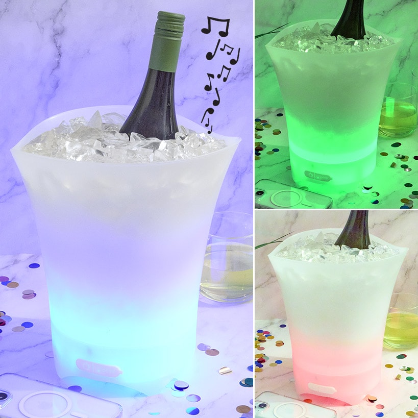 Portable LED Ice Bucket with Bluetooth Speaker J684735