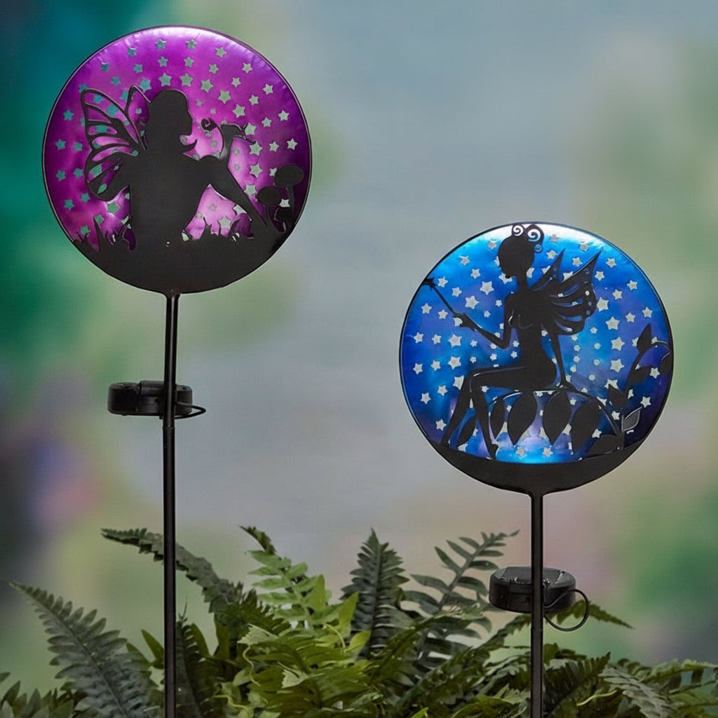 Fairy Solar Lighted Stake Garden Decoration Pink or Blue