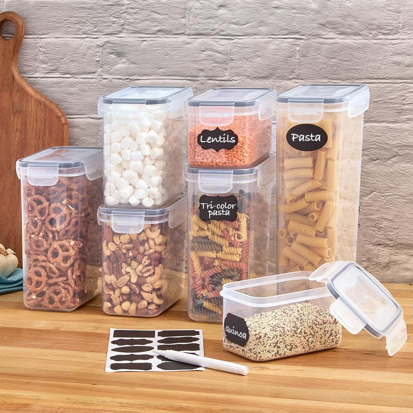 Food Storage Containers with Labels, Set of 7 S104