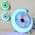USB Rechargeable Desktop Fan With LED Lights