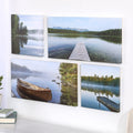Canvas Wall Art 4 Piece Set Featuring Lake View With Boat And Dock