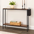 Narrow Console Table 2-Tier with Side Pocket L2441