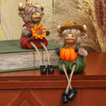 Highland Cow Shelf Sitter Girl With Sunflower Or Boy With Pumpkin