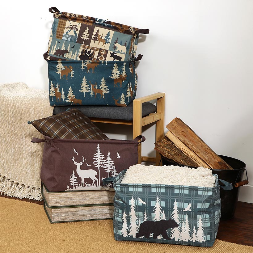 Printed Storage Baskets Set of 2 V3593