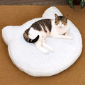 Cat Head Shaped Sherpa Bed Warm Cozy Portable Washable Non Slip Bottom