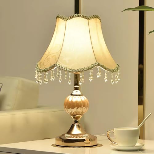 Classical Table Lamp with Fabric Drum Shade and Gold Base P3654