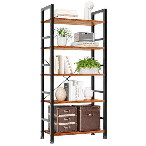5 Tier Rustic Brown Book Shelf H3769