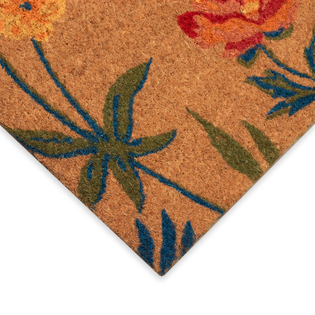 Natura Floral Welcome Coir Doormat with Non-Slip Backing