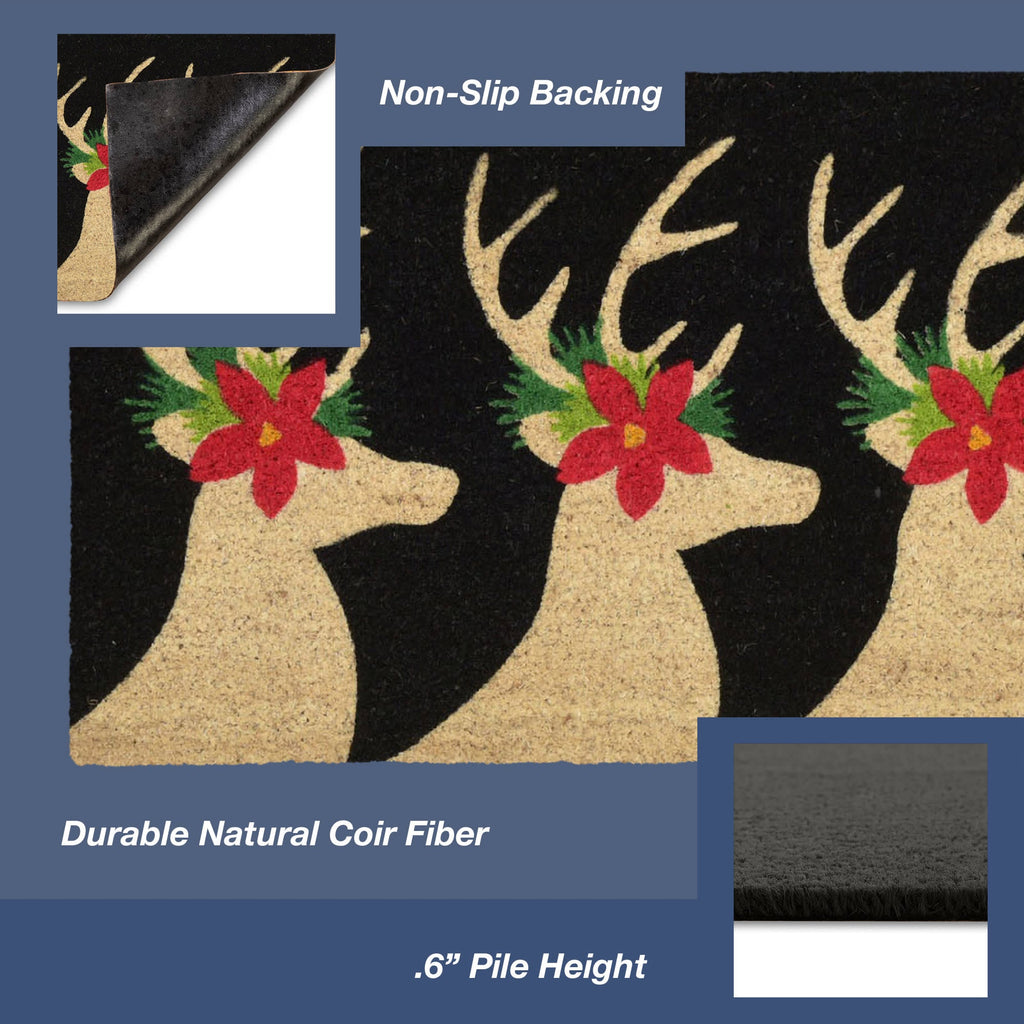 Natura Deer Coir Doormat with Non-Slip Backing