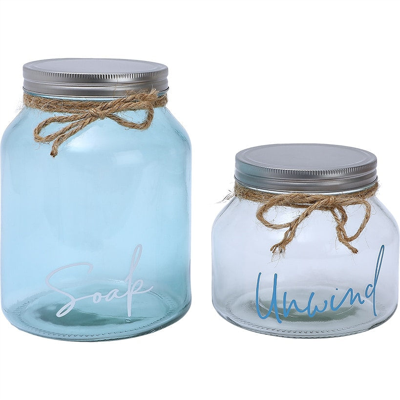 Coastal Laundry Storage Glass Jar