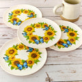 Sunflower and Butterfly 8" Melamine Plates - Set of 4