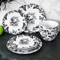 Gothic Elegance Halloween Butterfly and Skull Dinnerware Set