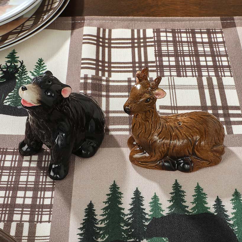 Lodge Wilderness Bear and Deer Salt and Pepper Shakers