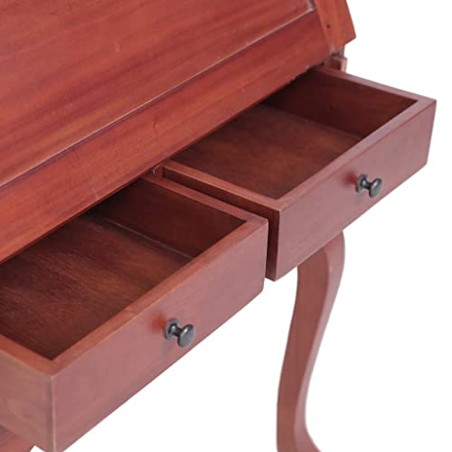 Brown Solid Wood Secretary Desk with Flip Top U468595