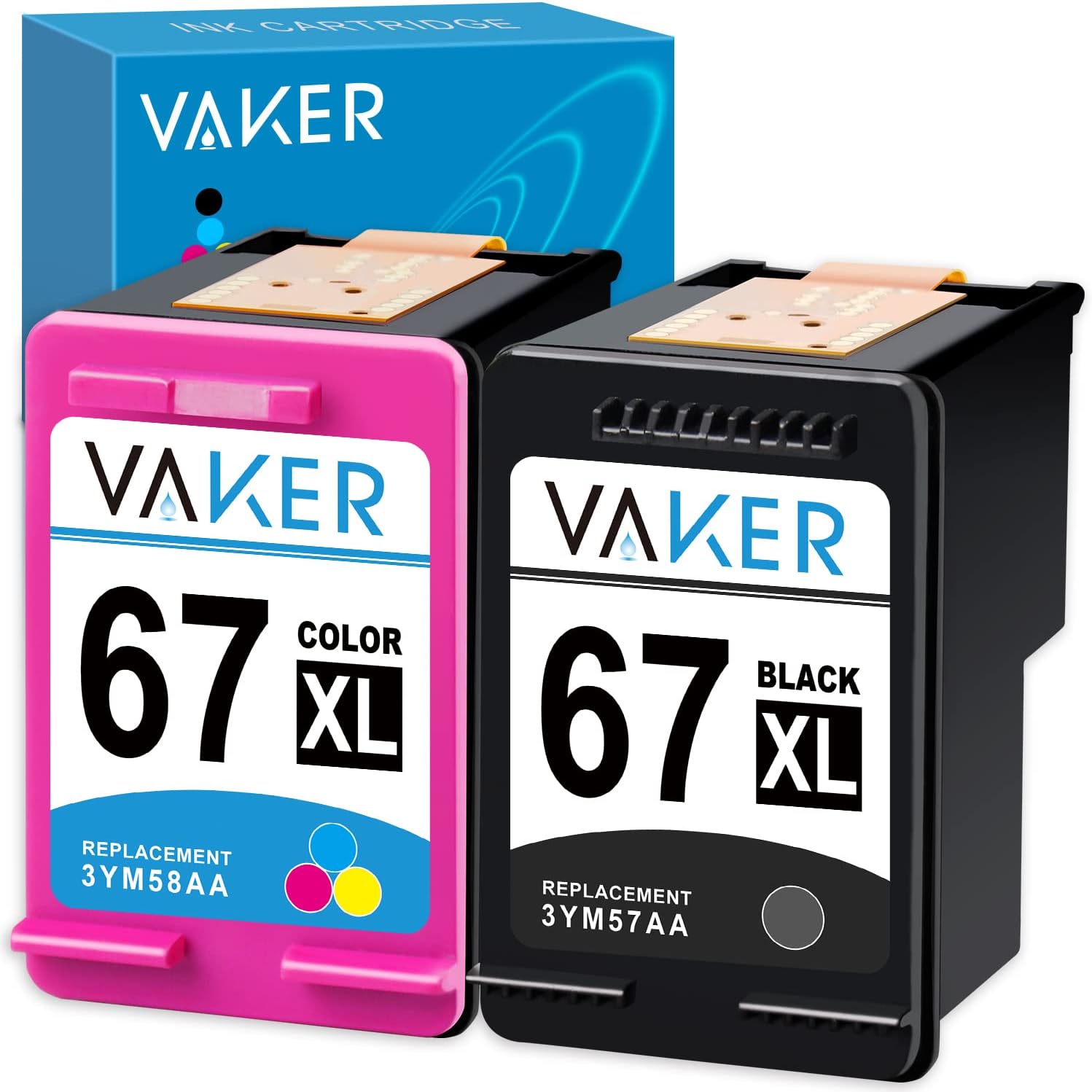 Remanufactured Ink Cartridge Replacement for HP 67 67XL Pack of 2 U882508