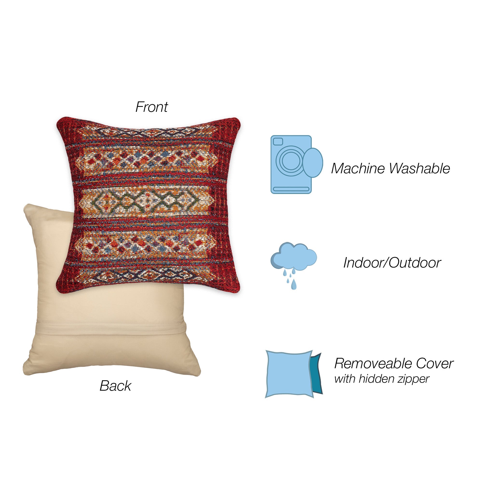 Marina Tribal Stripe Indoor Outdoor Throw Pillow