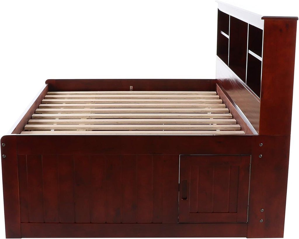 Full Bookcase Daybed with 3 Drawers & Trundle Merlot H46249