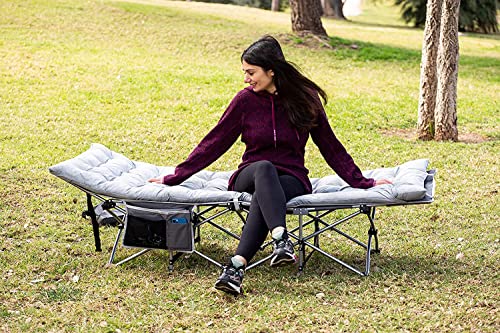 2 Pack Heavy Duty Folding Camping Cot with Mattress S2206