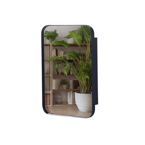 White Recessed Metal Framed Medicine Cabinet with Mirror and Adjustable Shelves Y85002