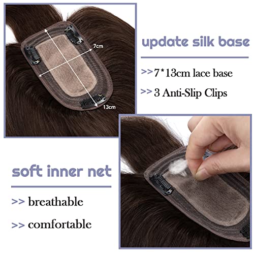8 inch 30g Natural Black Human Hair Topper with Bangs G802753