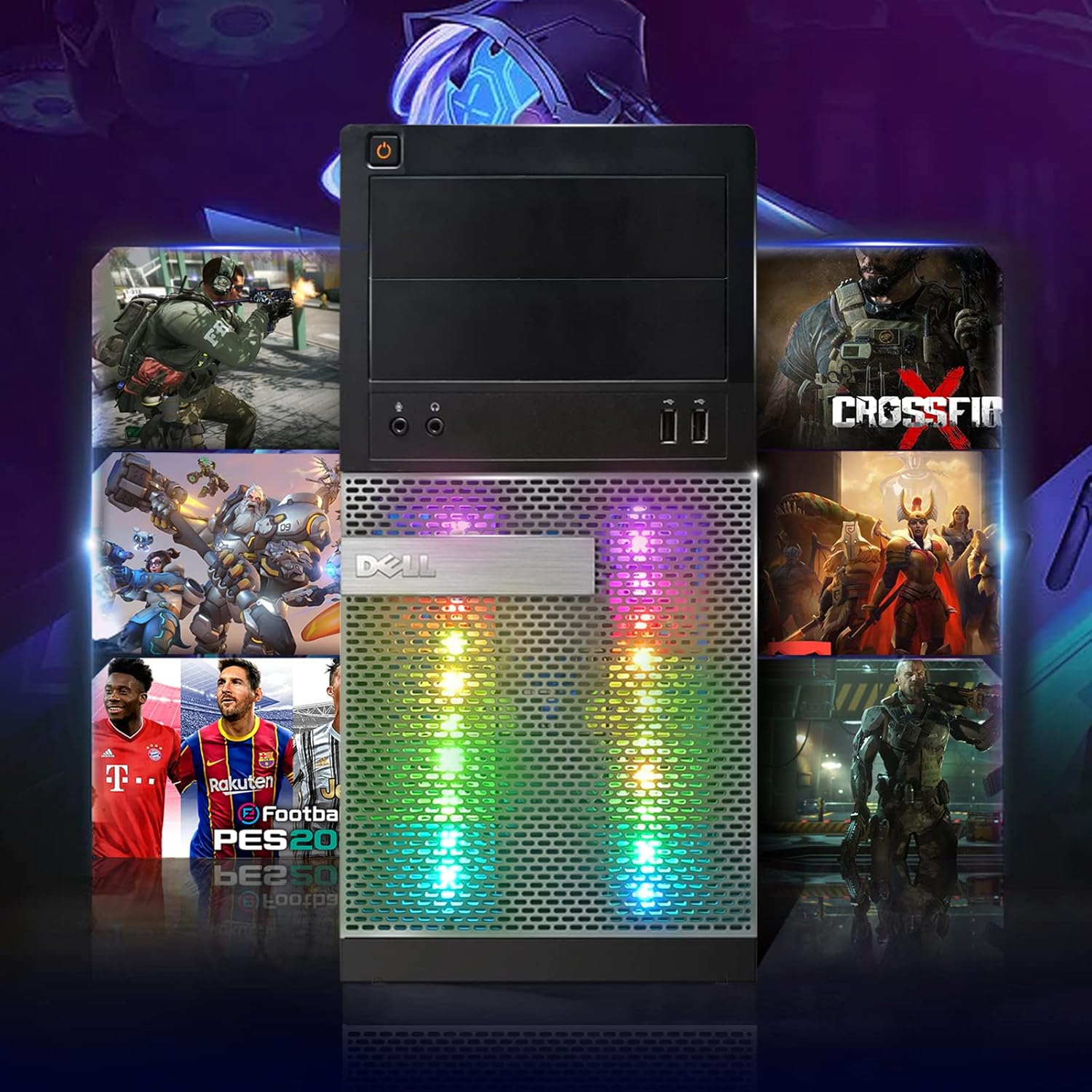 RGB Gaming PC Desktop Computer with Intel Quad I7, GeForce GTX 1660 Super 6G, 16GB Memory, 256G SSD + 3TB, WiFi & Bluetooth 5.0, Win 10 Pro S1142