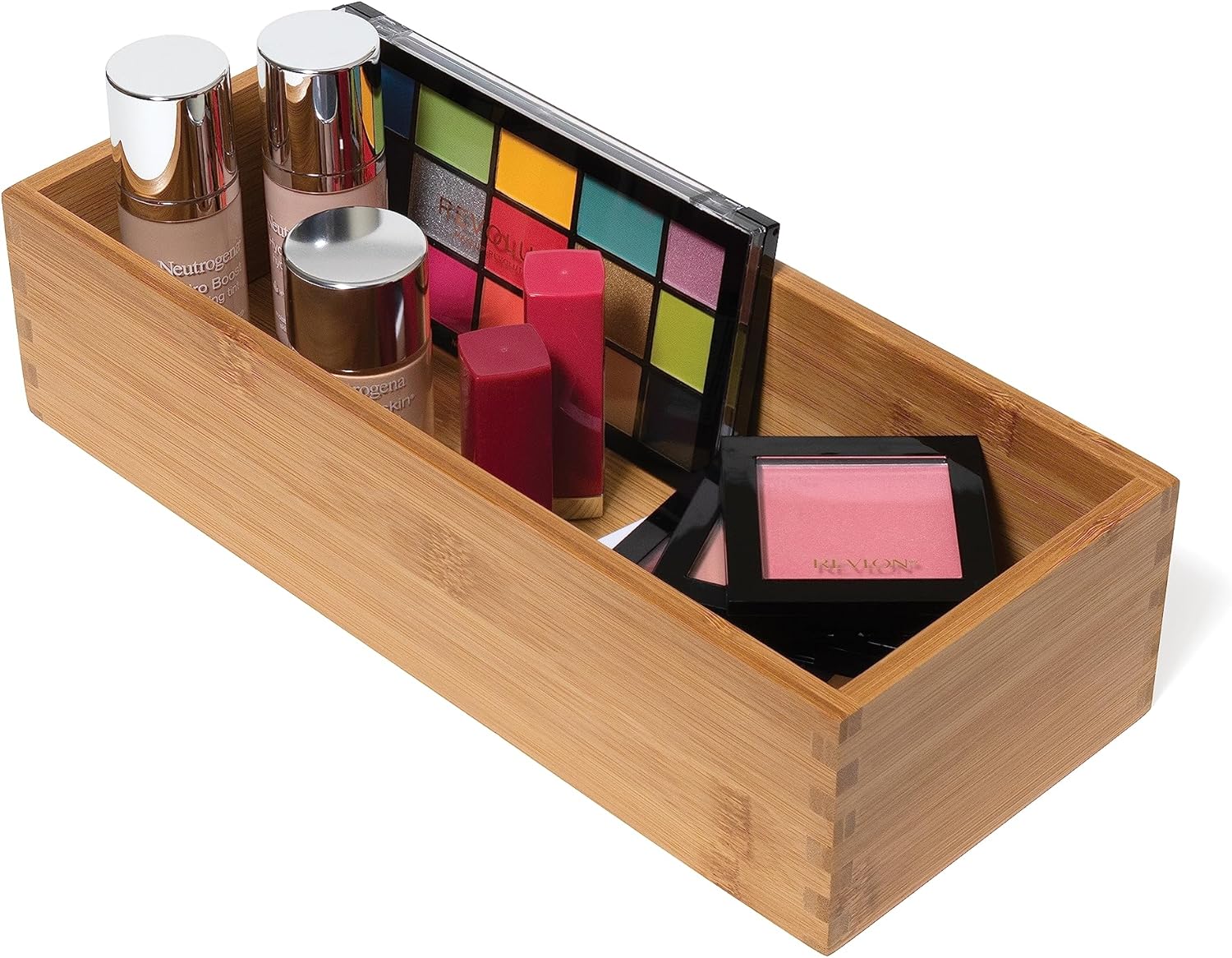 Bamboo Utensil Holder Storage Box, 5" x 12" x 3" D934651