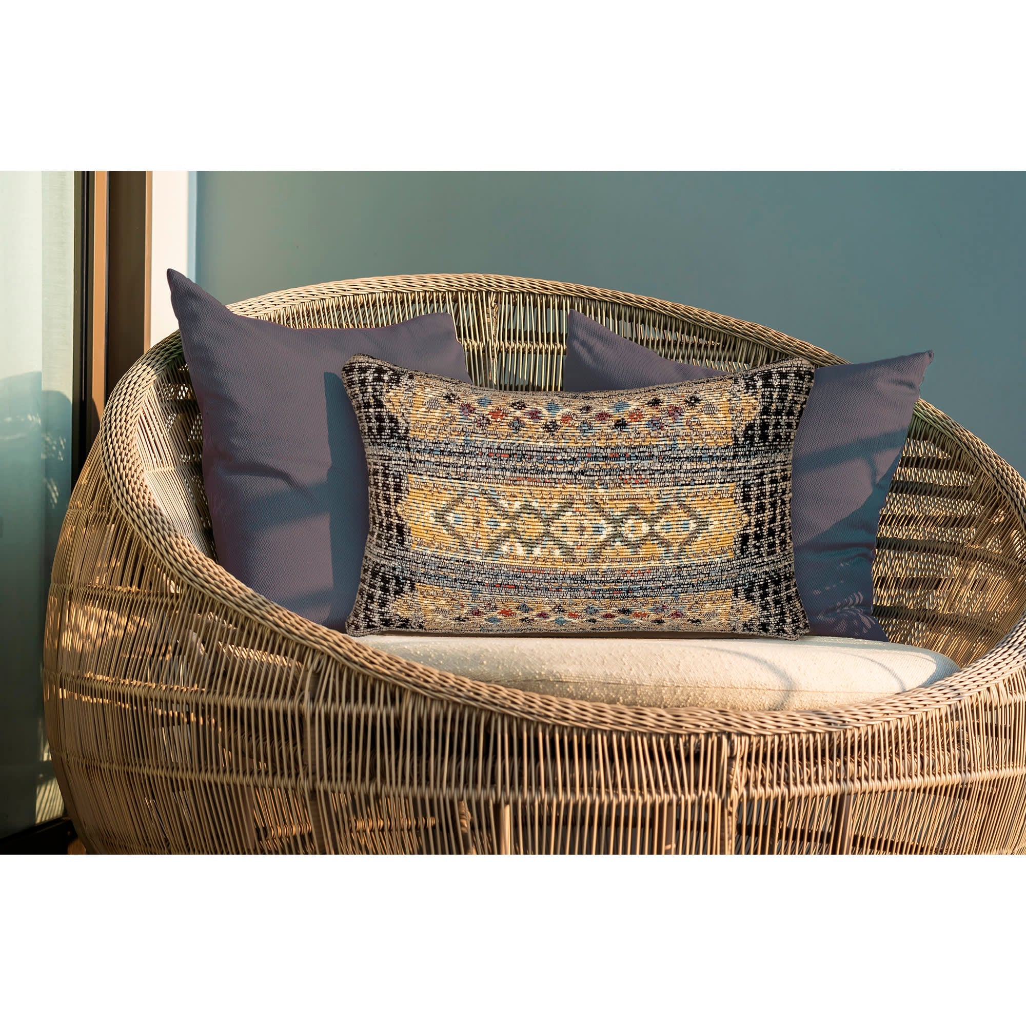 Marina Tribal Stripe Indoor Outdoor Throw Pillow