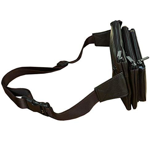 Coffee Leather Waist Bag O2184