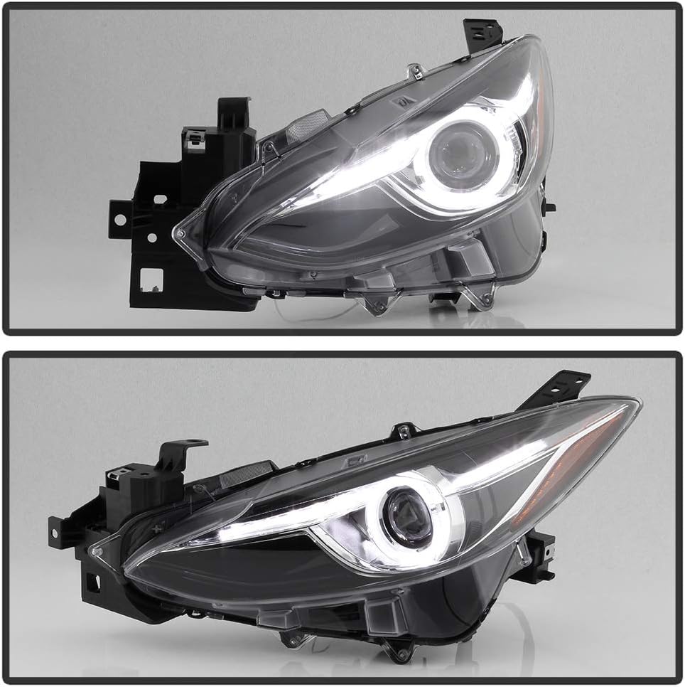 LED Tube Projector Headlights Headlamps Assembly Pair S76032
