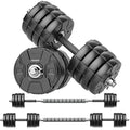 Heavy Adjustable Dumbbell Barbell Set, Metal Dumbbell Grip and Barbell Bar, 1" Center Hole Weight Plate J520997