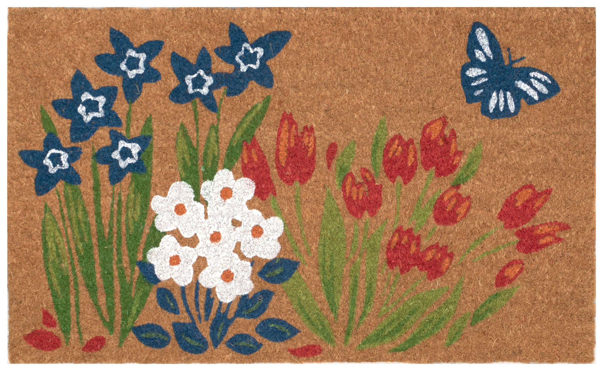 Natura Fresh Flowers Coir Doormat with Non-Slip Backing