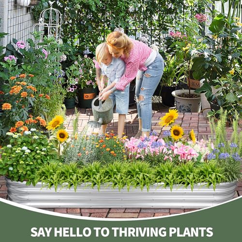 Green Galvanized Raised Garden Bed B2404