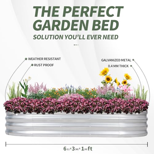 Green Galvanized Raised Garden Bed B2404