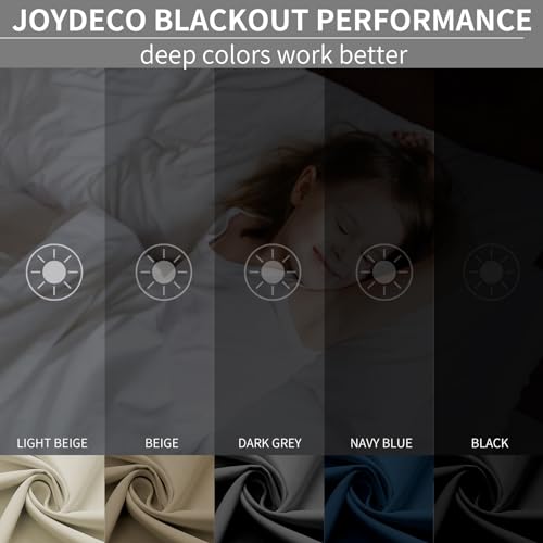 Light Beige Blackout Curtains 108 Inch Length 2 Panels Set N944