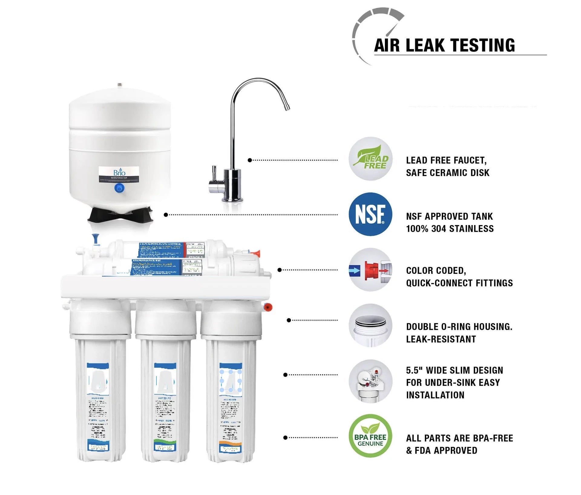 Under-sink Reverse Osmosis Water Filtration System with Filters X51738